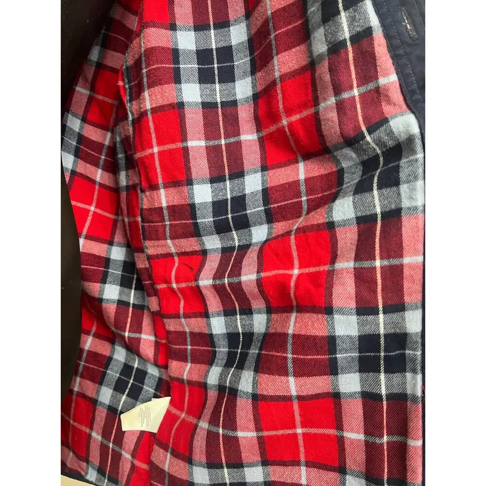 Lands’ End Jacket Men’s M Traditional Fit Blue Plaid Quilted‎ Lining Gorpcore